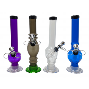 8" Acrylic 1x8 Metal Pull Water Pipe Assorted Styles/Color - [AJM21]